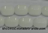 CPB66 15.5 inches 12*16mm drum white porcelain beads wholesale
