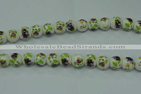 CPB662 15.5 inches 8mm round Painted porcelain beads
