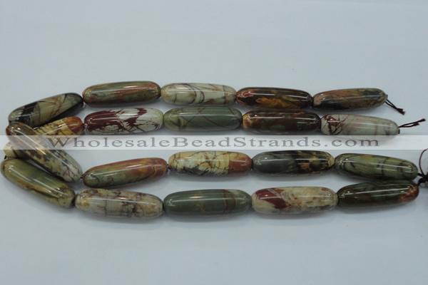 CPJ26 15.5 inches 13*40mm cylinder picasso jasper beads wholesale