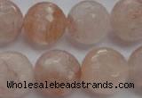 CPQ208 15.5 inches 18mm faceted round natural pink quartz beads