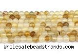 CPQ351 15.5 inches 6mm round yellow quartz gemstone beads