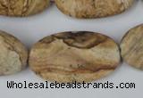 CPT255 15.5 inches 20*35mm oval picture jasper beads wholesale