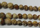 CPT510 15.5 inches 6mm – 14mm faceted round picture jasper beads