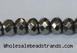 CPY588 15.5 inches 8*12mm faceted rondelle pyrite gemstone beads