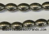 CPY62 15.5 inches 10*14mm rice pyrite gemstone beads wholesale