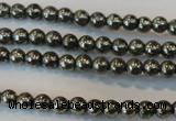 CPY71 15.5 inches 3mm round pyrite gemstone beads wholesale