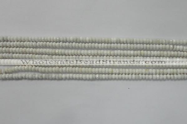 CRB109 15.5 inches 2.5*4mm faceted rondelle white agate beads