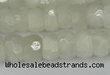 CRB1280 15.5 inches 6*10mm faceted rondelle white moonstone beads
