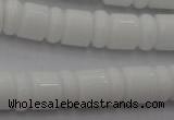 CRB133 15.5 inches 6*12mm & 10*12mm rondelle white porcelain beads