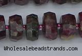 CRB1403 15.5 inches 7*14mm faceted rondelle tourmaline beads