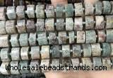 CRB2304 15.5 inches 13mm - 14mm faceted tyre ghost gemstone beads