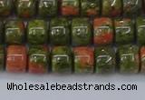 CRB2507 15.5 inches 6*8mm rondelle unakite gemstone beads