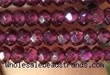 CRB2600 15.5 inches 2*3mm faceted rondelle red garnet beads