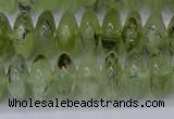 CRB265 15.5 inches 5*12mm rondelle green rutilated quartz beads