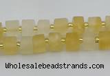 CRB453 15.5 inche 5*8mm tyre matte citrine gemstone beads