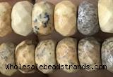 CRB5110 15.5 inches 4*6mm faceted rondelle picture jasper beads