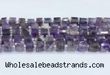 CRB5603 15.5 inches 7mm - 8mm faceted tyre amethyst beads