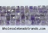 CRB5604 15.5 inches 7mm - 8mm faceted tyre amethyst beads
