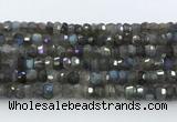 CRB5620 15.5 inches 4*7mm - 5*8mm faceted rondelle labradorite beads