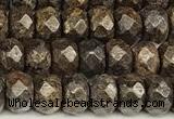CRB5832 15 inches 4*6mm, 5*8mm, 6*10mm faceted rondelle bronzite beads