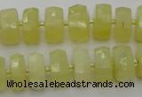 CRB607 15.5 inches 8*14mm faceted rondelle yellow opal beads
