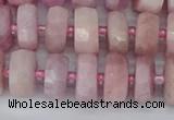 CRB826 15.5 inches 6*10mm faceted rondelle kunzite beads