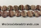 CRC1073 15.5 inches 25mm flat round rhodochrosite beads