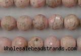 CRC456 15.5 inches 16mm faceted round Argentina rhodochrosite beads