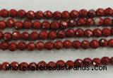 CRE151 15.5 inches 4mm faceted round red jasper beads wholesale