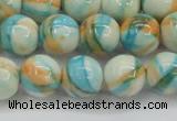 CRF396 15.5 inches 12mm round dyed rain flower stone beads wholesale
