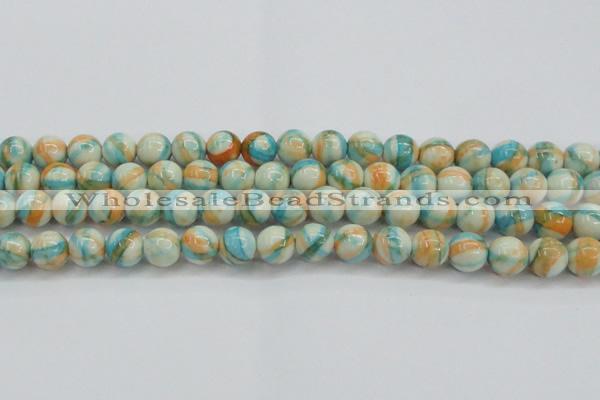 CRF396 15.5 inches 12mm round dyed rain flower stone beads wholesale