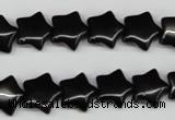 CRG07 15.5 inches 12*12mm star black agate gemstone beads wholesale