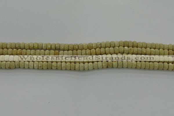 CRI220 15.5 inches 4*6mm faceted rondelle riverstone beads