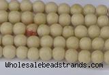 CRJ600 15.5 inches 4mm round white fossil jasper beads wholesale