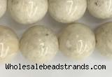 CRJ623 15.5 inches 10mm round white fossil jasper beads wholesale