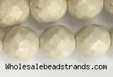 CRJ628 15.5 inches 8mm round white fossil jasper beads wholesale