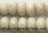 CRJ633 15.5 inches 5*8mm rondelle white fossil jasper beads wholeasle