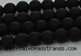 CRO1131 15.5 inches 6mm round matte black agate gemstone beads