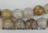 CRO316 15.5 inches 12mm round bamboo leaf agate beads wholesale