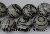 CRO408 15.5 inches 14mm round black water jasper beads wholesale