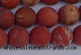 CRO934 15.5 inches 12mm round matte red jasper beads wholesale