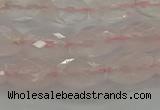 CRQ192 15.5 inches 8*12mm faceted rice natural rose quartz beads