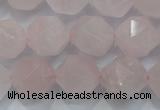 CRQ305 15 inches 16mm faceted nuggets rose quartz beads