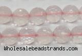 CRQ32 15.5 inches faceted round 12mm natural rose quartz beads