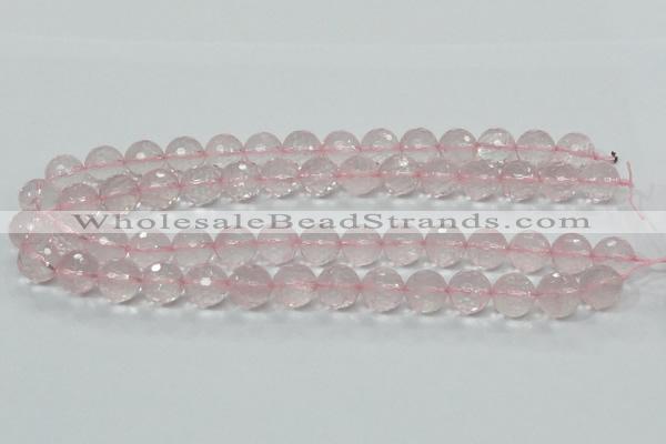 CRQ33 15.5 inches 14mm faceted round natural rose quartz beads