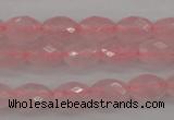 CRQ350 15.5 inches 6*9mm faceted rice rose quartz beads