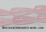 CRQ63 15.5 inches 10*30mm teardrop natural rose quartz beads wholesale