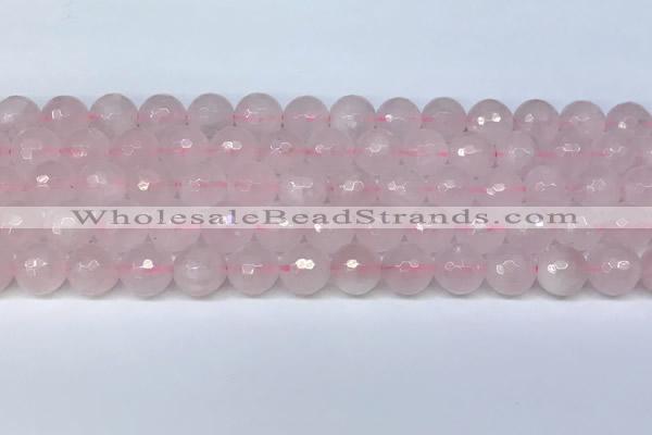 CRQ798 15.5 inches 10mm faceted round rose quartz gemstone beads