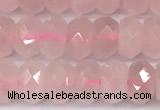 CRQ880 15 inches 5*8mm faceted rondelle rose quartz beads