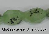 CRU217 12*20mm – 18*25 faceted nuggets green rutilated quartz beads